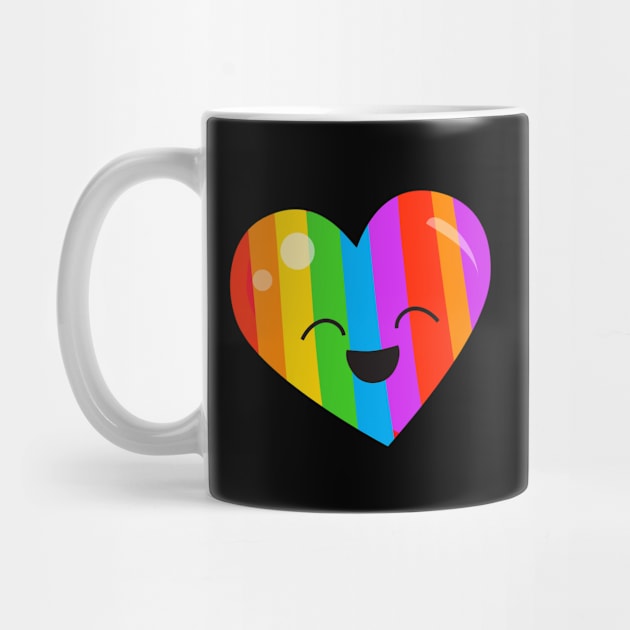 LGBTQ Cute Gay Lesbian Pride Kawaii Rainbow Heart by BonnaVida